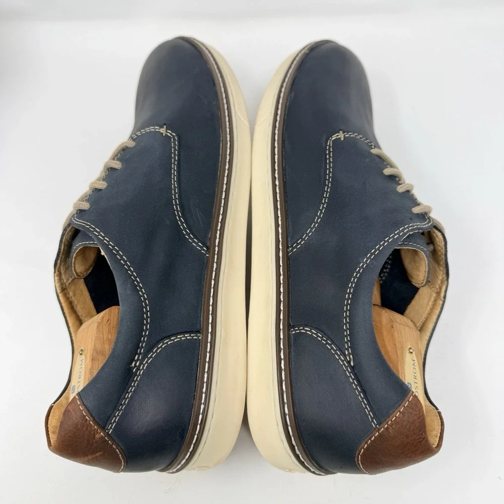 Johnston & Murphy Men's McGuffey Plain Toe Blue Oiled Shoes Size 11 M Casual